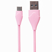 Кабель USB - Type-C Celebrat CB-10T  100см 2,4A  (pink)