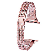 Ремешок - ApW Apple Watch 42/44/45/49 mm металл раскладывающаяся застежка (rose gold)