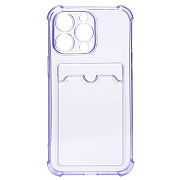 Чехол-накладка - SC276 с картхолдером для "Apple iPhone 13 Pro" (light violet)