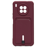 Чехол-накладка - SC304 с картхолдером для "Honor 50 Lite/nova 8i" (bordo)