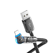 Кабель USB - Apple lightning Hoco U118 12W 120см 2,4A  (black)