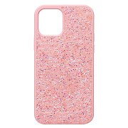 Чехол-накладка - PC071 POSH SHINE для "Apple iPhone 12/12 Pro" россыпь кристаллов (pink) (231580)