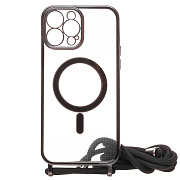 Чехол-накладка - SM016 SafeMag для "Apple iPhone 13 Pro Max" на ремешке (black) (215636)