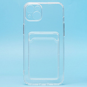 Чехол-накладка - SC276 с картхолдером для "Apple iPhone 14 Plus" (transparent)