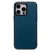 Чехол-накладка - PC084 экокожа для "Apple iPhone 15 Pro Max" (blue) (227441)