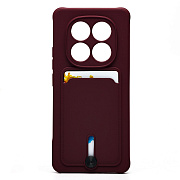 Чехол-накладка - SC304 с картхолдером для "Xiaomi Redmi Note 14 Pro 5G Global" (bordo)