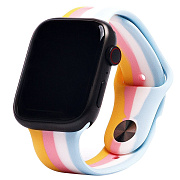 Ремешок - ApW Apple Watch 38/40/41 mm силикон на кнопке (002) (multicolor)