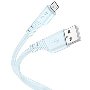 Кабель USB - micro USB Hoco X97 Crystal 12W 100см 2,4A  (light blue)