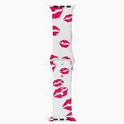 Ремешок - ApW17 Apple Watch 42/44/45/49 mm силикон на пряжке (006) (S) (white)