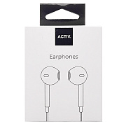 Проводные наушники с микрофоном вкладыши Activ Clean Line Jack 3,5  (white)