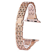 Ремешок - ApW Apple Watch 42/44/45/49 mm металл раскладывающаяся застежка (gold)