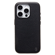Чехол-накладка Cellis SM030 SafeMag для "Apple iPhone 15 Pro" Натуральная кожа зернистая (black) (237469)