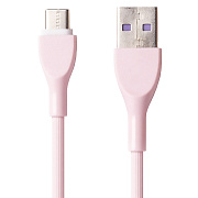 Кабель USB - Type-C Kurato RORI-T205  205см 2,5A  (light pink)