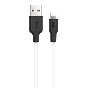 Кабель USB - Apple lightning Hoco X21 Plus (silicone)  100см 2,4A  (white/black)