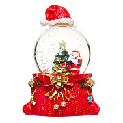 Декор - Снежный шар (подставка "Подарочный мешок") (red)