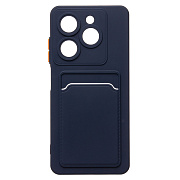 Чехол-накладка - SC337 с картхолдером для "Infinix Smart 8 Pro" (dark blue) (228812)