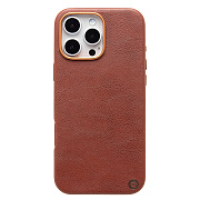 Чехол-накладка Cellis SM031 SafeMag для "Apple iPhone 16 Pro Max" Натуральная кожа (brown) (237507)