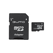 Карта флэш-памяти MicroSD 32 Гб Qumo +SD адаптер (class 6) ..