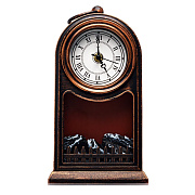 Ночник - Камин декоративный с часами настольный (black)