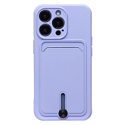Чехол-накладка - SC304 с картхолдером для "Apple iPhone 13 Pro" (dark violet)