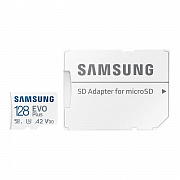 Карта флэш-памяти MicroSD 128 Гб Samsung +SD адаптер (class 10) UHS-1 U3+ Evo Plus (до130 MB/s)