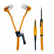 Проводные наушники с микрофоном внутриканальные - Zipper Jack 3,5  (orange)