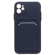Чехол-накладка - SC315 с картхолдером для "Apple iPhone 11" (dark blue)