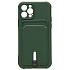 Чехол-накладка - SC304 с картхолдером для "Apple iPhone 12 Pro" (dark green)