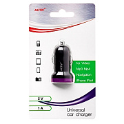Адаптер Автомобильный Activ CAU1-1A-01 1USB/5V/1A (black/purple) ..