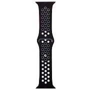 Ремешок - ApW Sport N Apple Watch 42/44/45/49 mm силикон на кнопке (S) (black/gray)