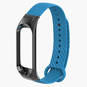 Ремешок - WB04 carbon Xiaomi Mi Band 4 силикон на кнопке (регулируемый) (blue)