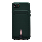 Чехол-накладка - SC304 с картхолдером для "Apple iPhone 7/iPhone 8/iPhone SE 2020" (dark green) (208662)