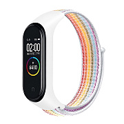 Ремешок - WB09 Xiaomi Mi Band 3/Mi Band 4 текстиль липучка (регулируемый) (rainbow)