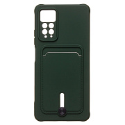 Чехол-накладка - SC304 с картхолдером для "Xiaomi Redmi Note 11 Pro 4G Global/Redmi Note 11 Pro 5G Global" (dark green)