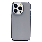 Чехол-накладка - PC089 для "Apple iPhone 14 Pro" (matte transparent/black)