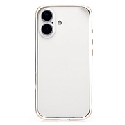 Чехол-бампер - металлический с силиконовыми бортами  для "Apple iPhone 17" (cloud white)
