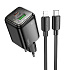 Адаптер Сетевой с кабелем Hoco N53 USB/Type-C 3A/30W (Type-C/Lightning) (black)