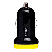 Адаптер Автомобильный Activ Clean Line CAU1-1A-01 1USB/5V/1A (black/yellow) ..