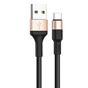 Кабель USB - Type-C Hoco X26 Xpress 15W 100см 3A  (black/gold)