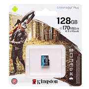 Карта флэш-памяти MicroSD 128 Гб Kingston Canvas Go Plus UHS-I U3 V30 A2 (170/70 Mb/s) без адаптера (class 10) (black) 