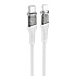 Кабель Type-C - Apple lightning Hoco U111 Transparent PD 20W 120см 3A  (grey)
