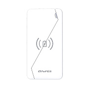Внешний аккумулятор беспроводной Awei P59K 10 000mAh Micro USB/USB2 (white)