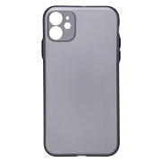 Чехол-накладка - PC091 для "Apple iPhone 11" (matte transparent/black) (232337)