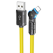 Кабель USB - Apple lightning Hoco U118 12W 120см 2,4A  (yellow)
