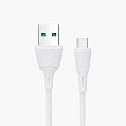 Кабель USB - Type-C Celebrat FLY-2T  100см 2,4A  (white)