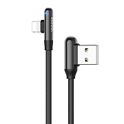 Кабель USB - Apple lightning Hoco U77 Excellent elbow  120см 3A  (black)