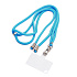 Шнурок текстильный на шею с карабином (круглый) (blue)