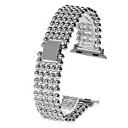 Ремешок - ApW Apple Watch 42/44/45/49 mm металл раскладывающаяся застежка (001) (silver)