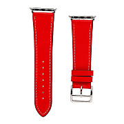 Ремешок - ApW18 Apple Watch 38/40/41 mm кожаный на классической пряжке (red)