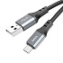 Кабель USB - micro USB Hoco X92 (silicone) 12W 300см 2,4A  (black)